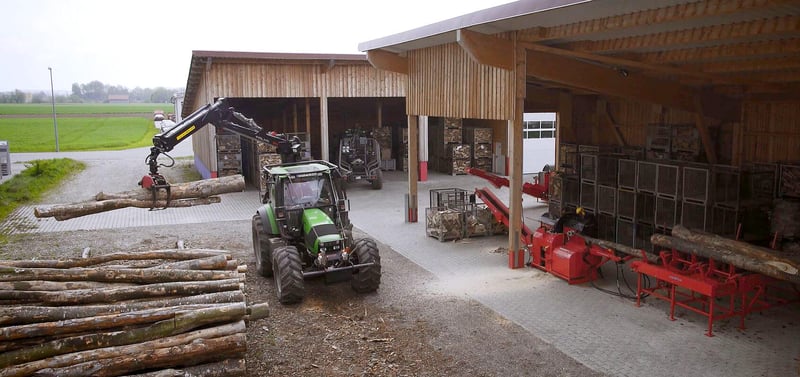 Placing your firewood processor in a shed keeps it protected from the weather.